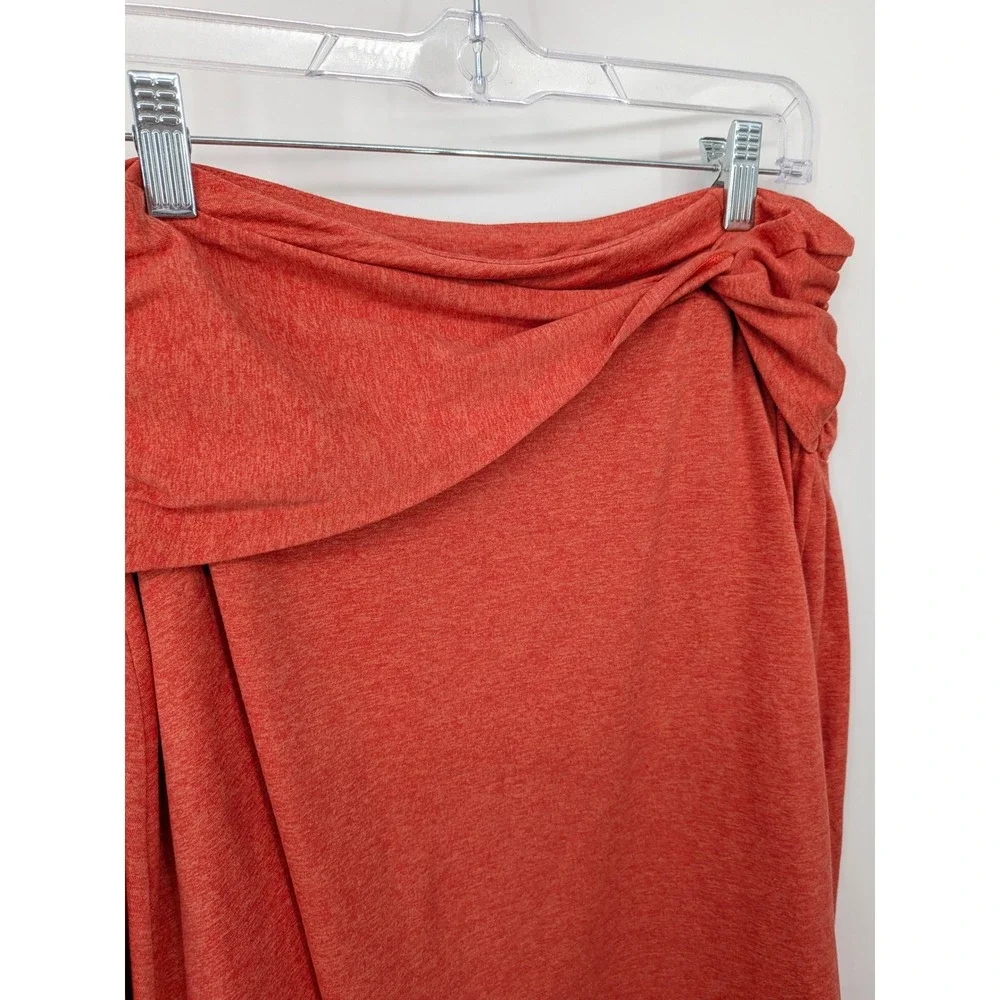Patagonia Skirt Women Medium Orange Heathered Ruched Faux Wrap Knit Gorpcore